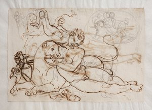 Bacchant (a Young Satyr) Offers a Panther to Drink by Bertel Thorvaldsen
